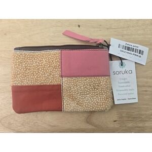 Soruka Leather Animal Print Coin Pouch/makeup Bag